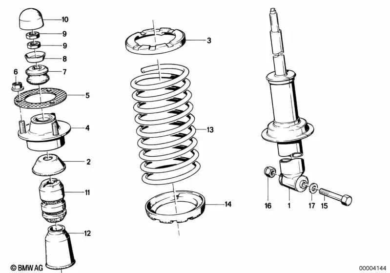 BMW Protection Tube Series 5 E12, Série 6 E24, Série 7 E23 (OEM 31331117663). BMW original.