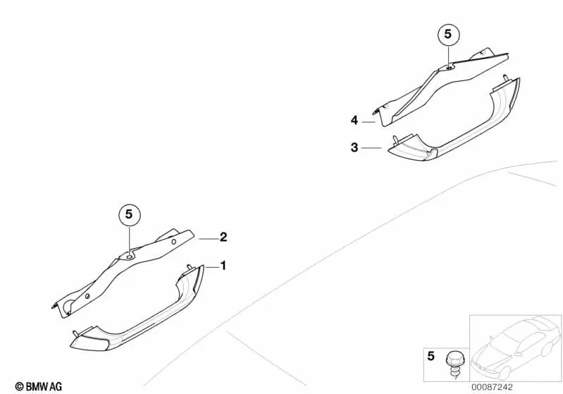 Manuseda frontal para BMW 3 E36 Series, E46 (OEM 51168203991). BMW original