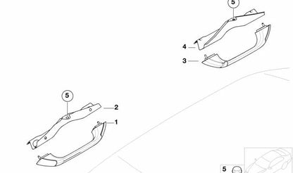 Asa de techo trasero gris OEM 51168203984 para BMW E36 y E46. Original BMW.