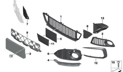 Rejilla paragolpes delantera derecha sin antiniebla OEM 51118061874 para BMW F22, F23. Original BMW.