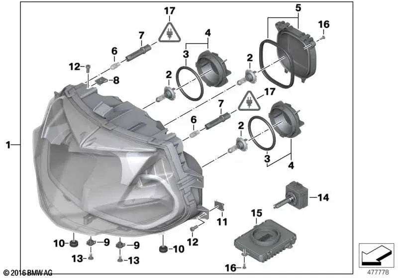 Lamp holder for BMW E65, E66 (OEM 63126916105). Genuine BMW