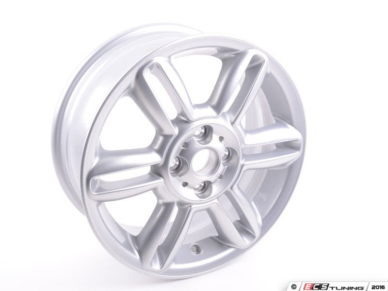 Jante de liga leve 6.5Jx16 ET48 prata OEM 36116791940 para MINI R56, R56 LCI, Clubman R55, R55 LCI, Cabrio R57, R57 LCI, Coupé R58, Roadster R59. MINI originais.