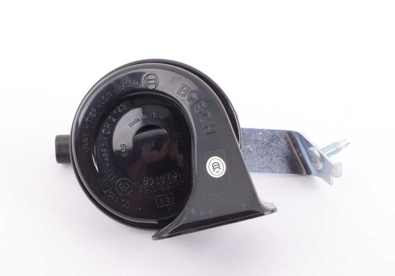 Claxon grave (bocina baja) OEM 61337893139 para BMW E46 M3 {BL91, BL92, BL93, BR91, BR92, BR93}. Original BMW.