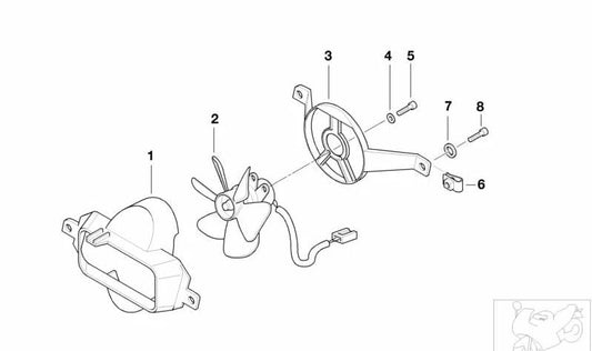Marco del ventilador OEM 46637651900 para motos BMW R 1150 RT, R 850 RT, R 1150 RS. Original BMW Motorrad.