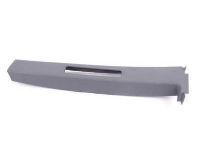 Cubierta interior pilar central izquierdo OEM 51438173515 para BMW E36. Recambio original BMW. Color gris.