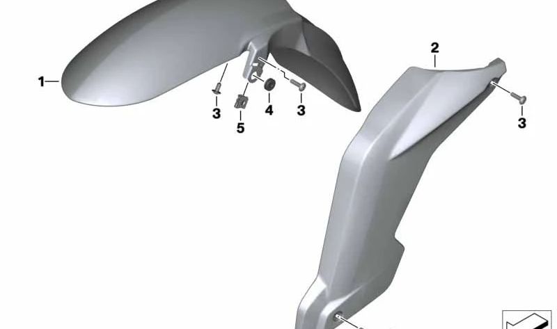 Moldagem do suporte da roda esquerda com primer OEM 46617713505 para BMW Motorrad K1300 R. Original BMW Motorrad.