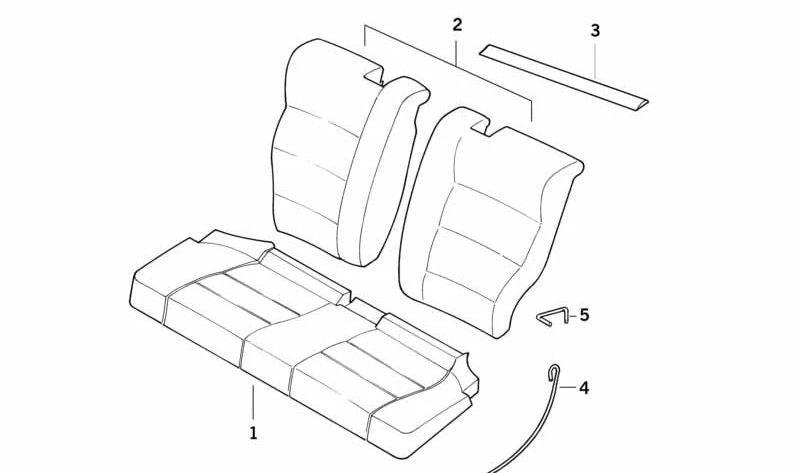 Funda respaldo tela derecha OEM 52202252840 para BMW E36. Original BMW.