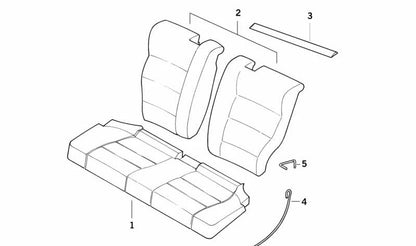 Funda respaldo tela derecha OEM 52202252840 para BMW E36. Original BMW.