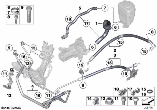 Aktive Richtung Return Rohr für BMW F07, F01, F02 (OEM 32416789451). Original BMW.
