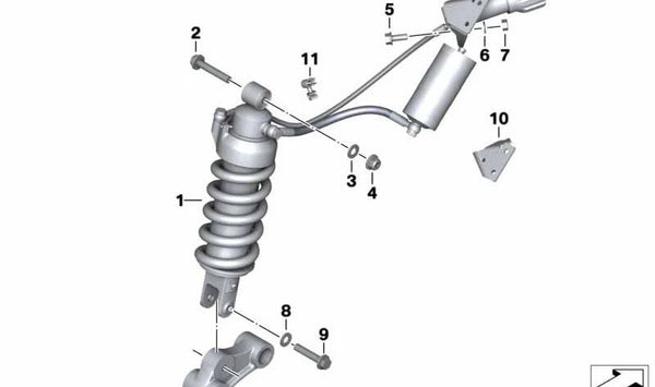Soporte de rueda de ajuste OEM 33537650347 para BMW Motorrad F 650 GS, F 650 GS Dakar, G 650 GS. Original BMW Motorrad.