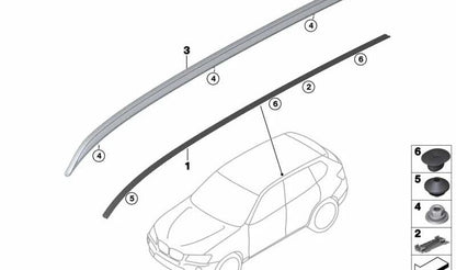 Clip de fijación OEM 51137070747 para BMW E61, F25, F26, E70, E71, E72. Original BMW.