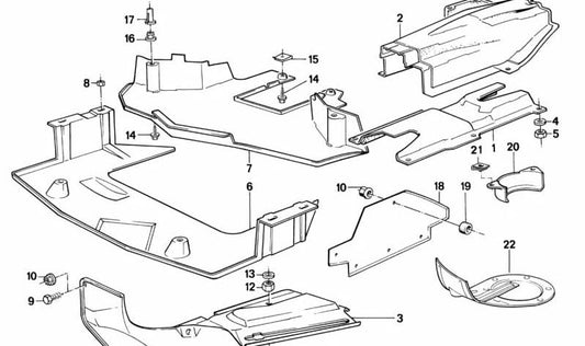 Engine Compartment Protection for BMW 5 Series E28 (OEM 51471901581). Original BMW.