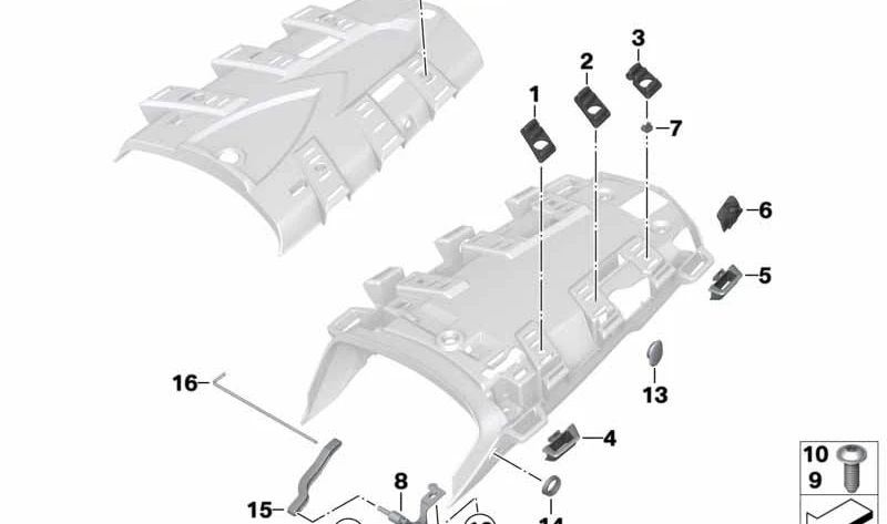 Tope amortiguador izquierdo OEM 46547672249 para BMW Motorrad R 1200 GS (RK25, modelo 0307) 2003-2007. Original BMW Motorrad.