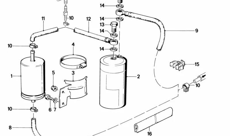 Tubo de combustível OEM 13311286583 para BMW E30 (316, 316i) com M10 Motor e Manual ou Alteração Automática. Compatível com todos os modelos feitos entre 1982 e 1988. BMW original.