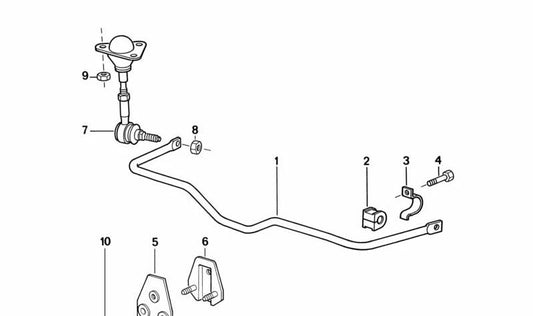 Silentblock OEM stabilizer bar 33551136640 for BMW Z1 (E30). Original BMW.