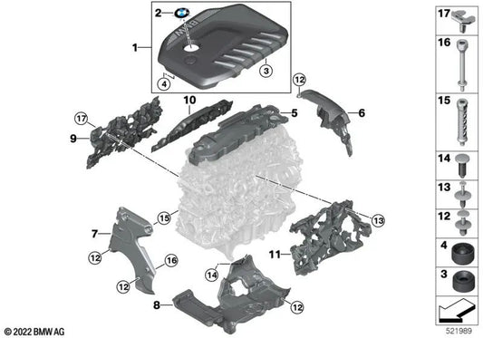 Motorabdeckung für BMW 7 G70 -Serie, x5 G05N, x6 G06N (OEM 11148490354). Original BMW.