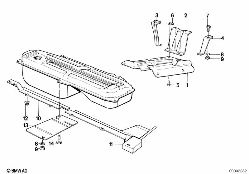 Right bracket for BMW 3 Series E30 (OEM 16111177347). Original BMW