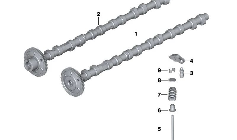 Exhaust Camshaft for BMW E90, E91, E92, E93, E60, E61, E63, E64, E65, E66, E83, E70, E71 (OEM 11317791580). Original BMW