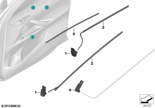 Difusor Linha de contorno da porta frontal esquerda para BMW F16, F86 (OEM 63319341608). BMW original