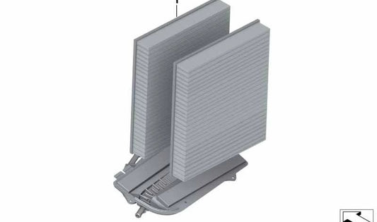 Luft Antipartikel -Filter (Pollen und Feinpulver) OEM 64116809933 für BMW F07, F10, F11, F06, F12, F13, F01, F02, F04. Original BMW.