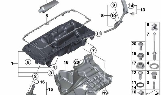 Cubierta acústica del motor OEM 11148512651 para BMW F07, F10, F11, F06, F12, F13, F01, F02. Original BMW.