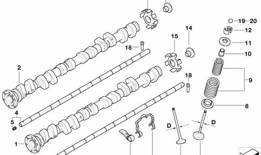 ** Ventilblatt (Ventileinstellung) OEM 11347832273 für BMW E36, E46, Z3, E85, E86. Original BMW. **