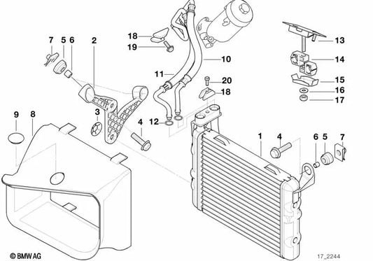 Sicherheitsscheibe für BMW E39, E38 (OEM 17212246030). Original BMW