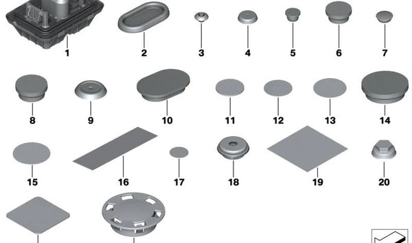 Soporte para gato elevador OEM 51719498145 para BMW F92, G15. Original BMW.