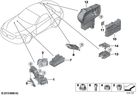 Rear power distributor for BMW Z4 G29 (OEM 61148715719). Original BMW.