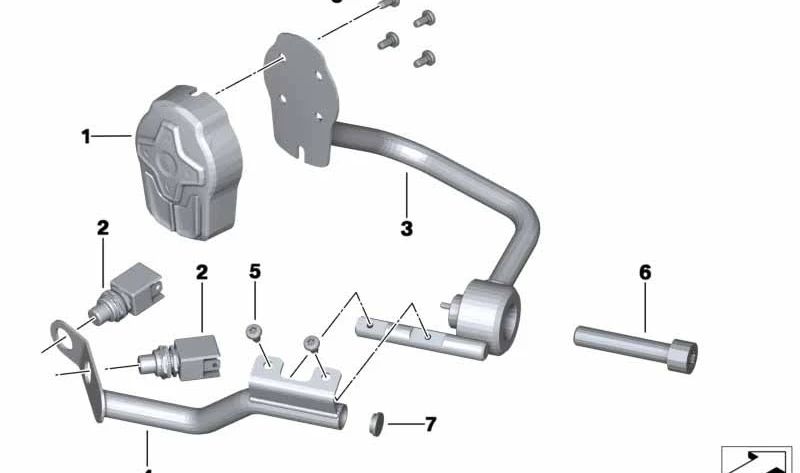 Soporte para interruptor satélite OEM 65617723102 para BMW Motorrad K1600GT, K1600GTL, K1600B, K1600 Grand America. Repuesto original BMW Motorrad.