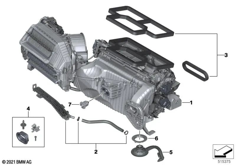 Klimaanlagenhäuser für BMW 2 G42 -Serie G87, Serie 3 G20, G21, G28, G80, G81, Serie 4 G22, G23, G26, G82, G83, X3 F97, G01, G08, X4 F98, G02 (G02 (G02 ((G02) (G02 G02 (G02 (G02 (G02 (G02 (G02) (G02 (OEM 64119382874). Original BMW