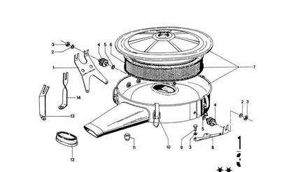 Caja de resonancia de admisión OEM 13721257989 para BMW E30, E34. Original BMW.