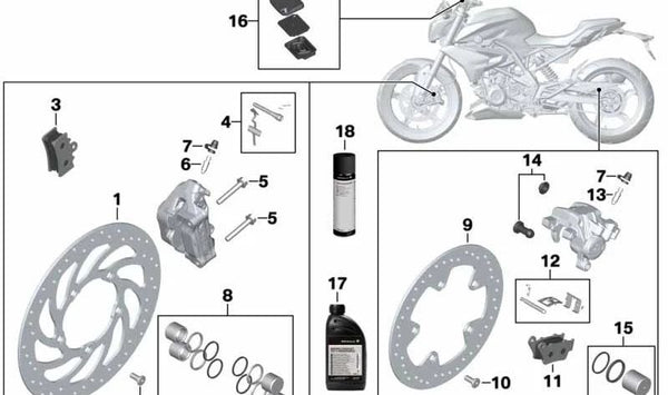 Disco de freno delantero OEM 34118554133 para motos BMW G 310 R, G 310 GS, G 310 RR. Original BMW Motorrad.