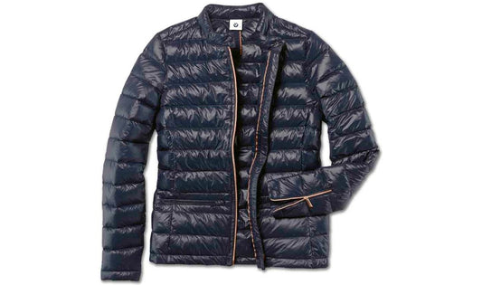 Chaqueta de plumas azul oscuro talla L OEM 80142454577 para BMW. Original BMW.