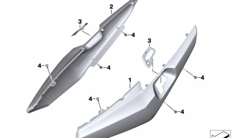 Paramento derecho OEM 46638520236 para motos BMW K 1600 GT, K 1600 GTL, R 1200 RT, R 1250 RT. Original BMW Motorrad.