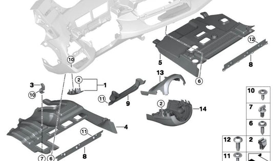 Cubierta superior de la columna de dirección OEM 51459284357 para BMW I12, I15. Original BMW.
