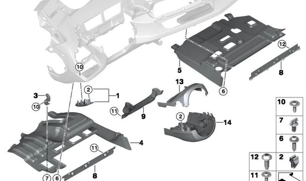 Cubierta superior de la columna de dirección OEM 51459284357 para BMW I12, I15. Original BMW.