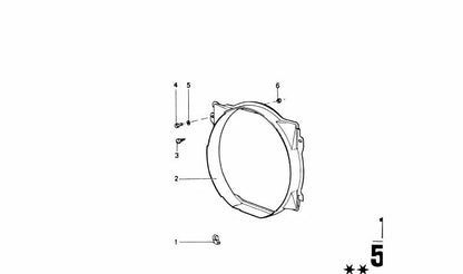 Carcasa del ventilador OEM 17111114975 para BMW (Compatible con modelos E30, E32, E34). Original BMW.
