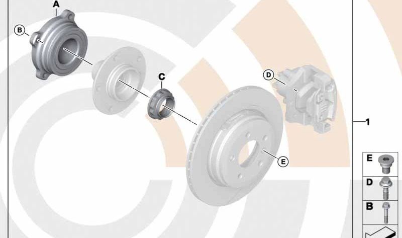 Kit de reparación de cojinete de rueda trasero para BMW X5 E70, F15, X6 E71, F16 (OEM 33412413625). Original BMW