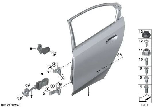 Unter unten rechte Tür für BMW 5 F90 -Serie, G30, G31, G38, G60 Serie 6 G32 Serie 7 G11, G12 Serie 8 F93, G16 I20, X5 F95, G05, G18, X6 F96, G06, X7 G07, XM G09 (((( OEM 41527420098). Original BMW