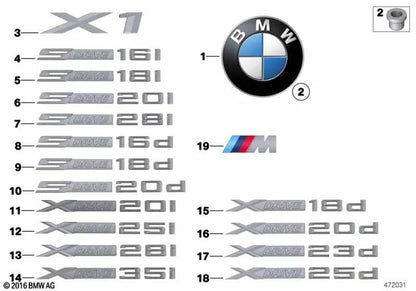 Registrazione per BMW X1 E84 (OEM 51147362665). BMW originale.