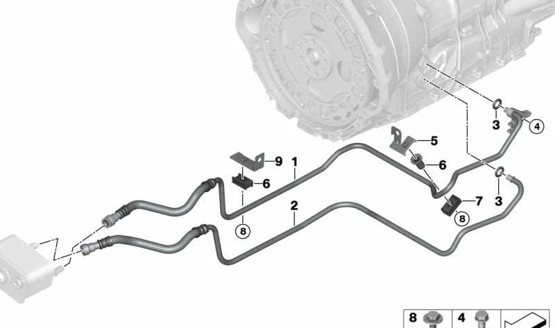 Support du tube du radiateur d'huile OEM 17227526071 pour BMW E53. BMW d'origine.