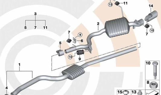 Intermediate Silent OEM 18307823367 for BMW E84. Original BMW piece.