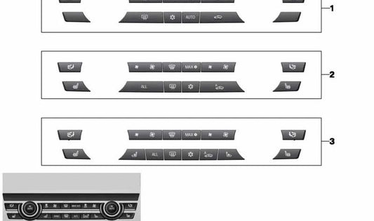 Boutons de commande OEM Ensemble 61319313922 pour BMW F07, F10, F11. BMW d'origine.