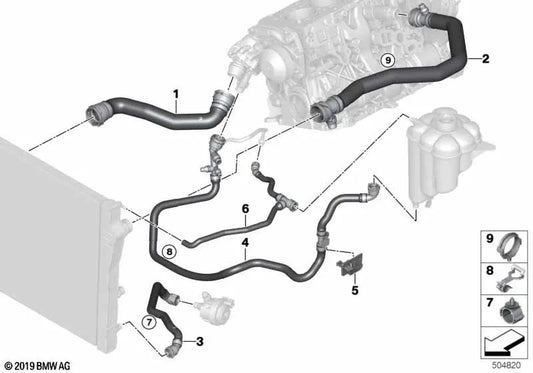 Schlauch für BMW X5 F15 (OEM 17128514072). Original BMW
