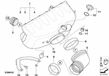 Schlauch for BMW E46, E85, E86 (OEM 11617835861). Genuine BMW