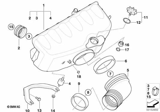 Air duct for BMW Z4 E85, E86 (OEM 11617836381). Original BMW