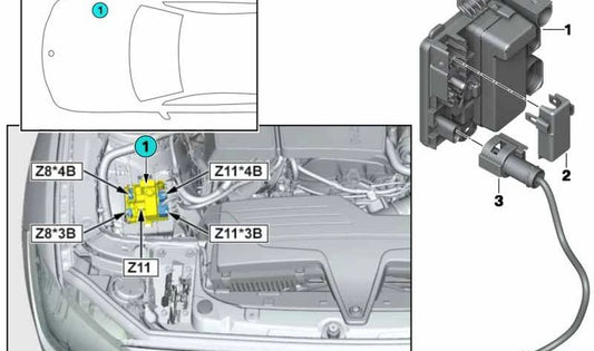 Cable del módulo de distribución de corriente OEM 12427851476 para BMW F80, F80N, F82, F82N, F83, F83N, F87N. Original BMW.