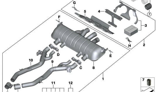 Titanium Final Muffler for BMW G80, G81, G82, G83 (OEM 18305A23279). Genuine BMW