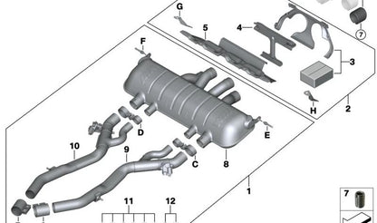 Tornillo de escape OEM 18302413820 para BMW F87, F80, F82, F83. Original BMW.